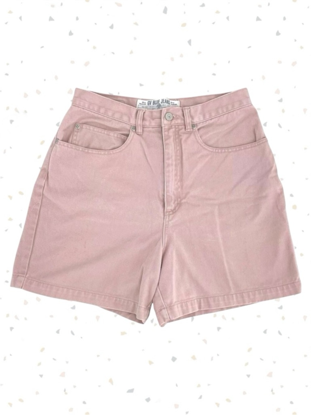 Vintage 90s Powder Pink Pastel High Rise Denim Shorts Retro Mom Jeans Size 12